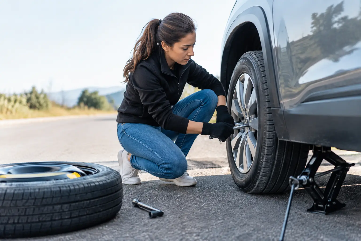 How to Change a Flat Tire Roadside Safely